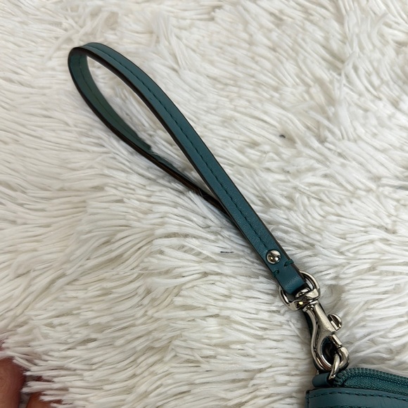 Coach Tan and Teal Clutch Wristlet - Picture 11 of 11
